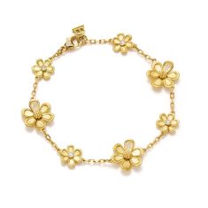 Temple St. Clair 18k Yellow Gold Diamond Golden Flower Bracelet