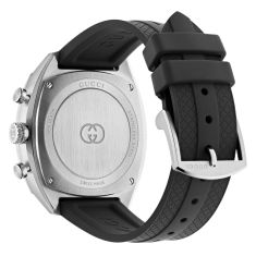 Gucci Interlocking Chronograph Black Dial Rubber Strap Watch 41mm - YA142320