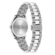 Gucci G-Timeless Diamond Bezel Silver Dial Stainless Steel Watch 29mm - YA1265072
