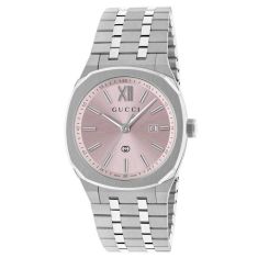 image of Gucci 25H Pink Dial Stainless Steel Watch 30mm - YA163509 with sku:20560413