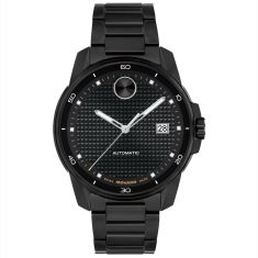 Movado BOLD Verso Automatic Black Dial Black Stainless Steel Bracelet Watch 41mm - 3600966