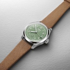 Oris Big Crown Pointer Date Caliber 403 Green Dial Brown Leather Strap Watch 40mm - 01 403 7799 4067-07 6 20 09FC