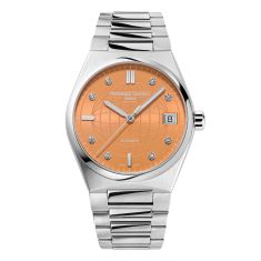 Frederique Constant Highlife Automatic Diamond Accent Orange Dial Stainless Steel Bracelet Watch 34mm - FC-303OD2NH6B