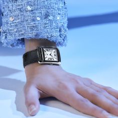 Frederique Constant Classics Carree Silver-Tone Dial Black Leather Strap Watch 28mm - FC-235S2C6