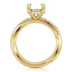 Gabriel & Co. Panelope 1/4ctw Diamond Twisted Round 14k Yellow Gold Engagement Ring Setting