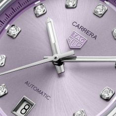 TAG Heuer CARRERA Date Diamond Lilac Dial Stainless Steel Watch 36mm - WBN2319.BA0001