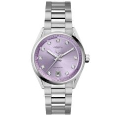 image of TAG Heuer CARRERA Date Diamond Lilac Dial Stainless Steel Watch 36mm - WBN2319.BA0001 with sku:20561791