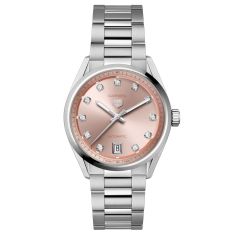 image of TAG Heuer CARRERA Date Diamond Powdery Pink Dial Stainless Steel Watch 36mm - WBN231D.BA0001 with sku:20561809