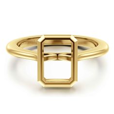 Gabriel & Co. Brooke Emerald Cut Bezel Set Solitaire 14k Yellow Gold Engagement Ring Setting