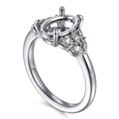 Gabriel & Co. Cami 1/3ctw Diamond Oval 14k White Gold Engagement Ring Setting