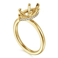 Gabriel & Co. Rainah 1/7ctw Diamond Hidden Halo Marquise Shape 14k Yellow Gold Engagement Ring Setting