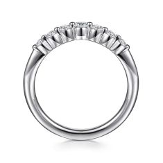Gabriel & Co. 1/3ctw Round Diamond 14k White Gold Curved Wedding Band