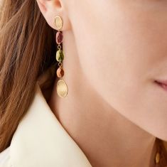 Marco Bicego Lunaria 18k Yellow Gold Mixed Tourmaline Statement Earrings