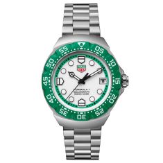 image of TAG Heuer FORMULA 1 Solargraph White Opaline Dial Stainless Steel Watch 38mm - WBY1113.BA0042 with sku:20562716