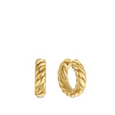 image of David Yurman Sculpted Cable Hoop Earrings in 18K Yellow Gold, 18.6mm with sku:20563243