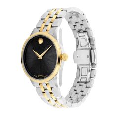 Movado Museum Classic Automatic Black Dial Stainless Steel Bracelet Watch 33mm - 0608001