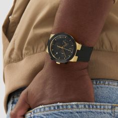 Movado BOLD Fusion Black Dial Black Silicone Strap Watch 44mm - 3601330