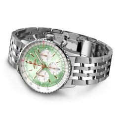 Breitling Navitimer B01 Chronograph Green Dial and Stainless Steel Bracelet Watch 41mm - AB0139211L1A1
