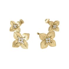 image of Roberto Coin Princess Star Double 1/15ctw Diamond Star 18k Yellow Gold Earring Climbers with sku:20564431