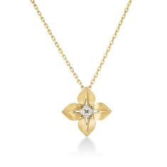 Roberto Coin Princess 1/12ctw Diamond 18k Yellow Gold Medium Star Pendant Necklace 1