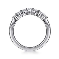 Gabriel & Co. 1/3ctw Round Diamond 14k White Gold Curved Wedding Band