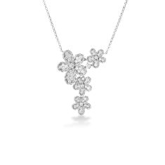 Roberto Coin Jasmine 3/4ctw Diamond Multi Flower 18k White Gold Necklace 1