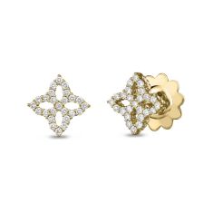 Roberto Coin Princess 1/3ctw Diamond Outline Small Flower 18k Yellow Gold Stud Earrings