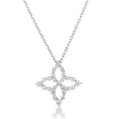 image of Roberto Coin Princess Diamond 18k White Gold Pendant Necklace with sku:20564761