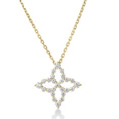 image of Roberto Coin Princess Diamond 18k Yellow Gold Pendant Necklace with sku:20564779
