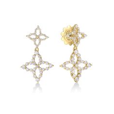 Roberto Coin Princess Diamond 18k Yellow Gold Drop Earrings