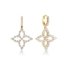 Roberto Coin Princess Diamond 18k Yellow Gold Drop Earrings