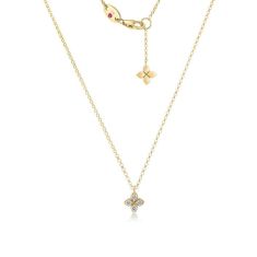 Roberto Coin Love by the Inch 1/10ctw Small Flower 18k Yellow Gold Pendant Necklace 1
