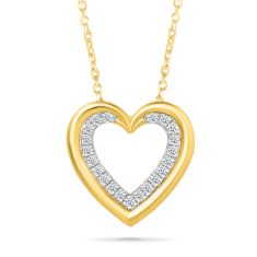 Yellow Gold Mom Heart Pendant Necklace