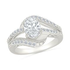 Cushion Created White Sapphire Sterling Silver Ring
