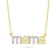 1/15ctw Diamond 'mama' 10k Yellow Gold Pendant Necklace