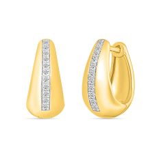 1/10ctw Diamond 10k Yellow Gold Teardrop Hoop Earrings 1