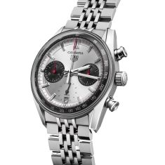 TAG Heuer CARRERA Chronograph Bi-Compax Panda Silver-Tone Dial Stainless Steel Watch 39mm - CBS2216.BA0048