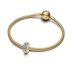 Pandora Aqua Blue Gold-Plated Clip Charm