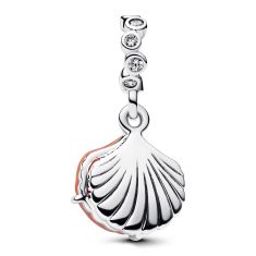 Pandora Coral-Colored Shell Double Dangle Charm