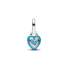 Pandora Turquoise-Colored Heart Mini Dangle Charm