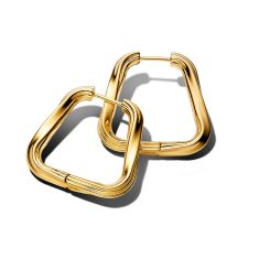 image of Pandora Essence Twisted Triangle Large Gold-Plated Hoop Earrings with sku:20569158