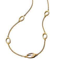Pandora Essence Organically Shaped Oval & Treated Freshwater Cultured Pearl Gold-Plated Necklace 1