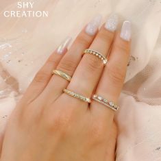 Shy Creation 1/3ctw Pear Diamond 14k Yellow Gold Ring
