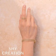 Shy Creation 3/8ctw Round Diamond 14k White Gold Crown Setting Ring