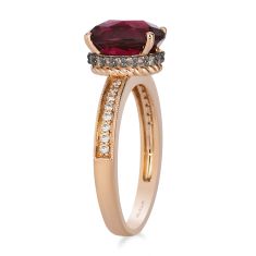 Le Vian® Pomegranate Garnet™ 1/4ctw Nude Diamonds™ and Chocolate Diamonds® 14k Strawberry Gold™ Ring