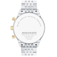 Movado Heritage Series Calendoplan Blue Dial Two-Tone Stainless Steel Bracelet Watch 43mm - 3650211