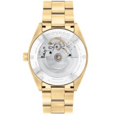 Movado Heritage Series Datron Automatic Blue Dial Gold-Tone Stainless Steel Bracelet Watch 40mm - 3650235