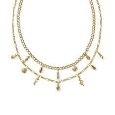 Kendra Scott Alexa Vintage Gold-Tone Multi Strand Necklace