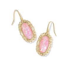 Kendra Scott Dani Figaro Frame Drop Earrings in Pink Iridescent Mother-of-Pearl