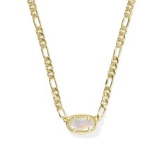 Kendra Scott Elisa Figaro Chain Short Pendant Necklace in Iridescent Abalone
